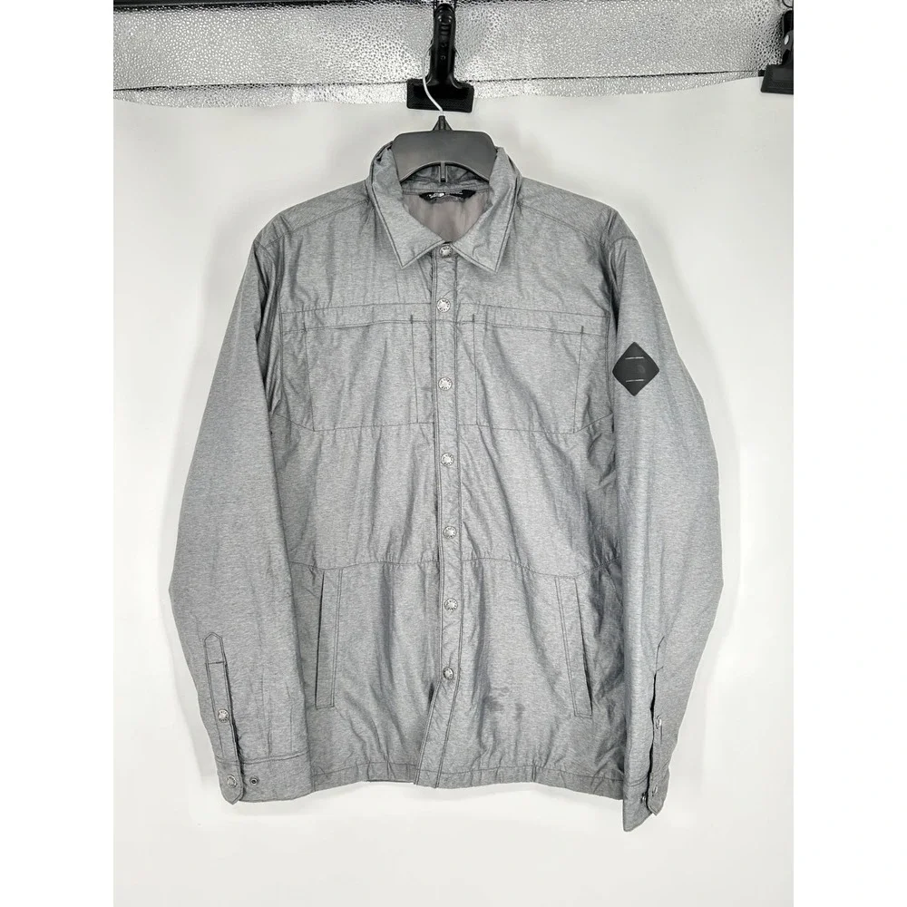 The North Face‎ Lefferts Shacket Mens Small Gray Insulated Soft Shell Snap Front